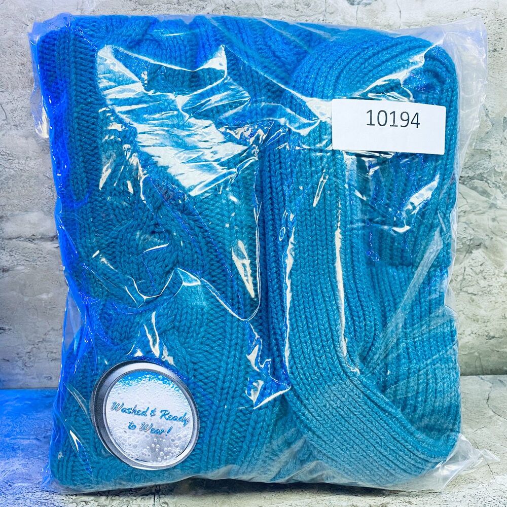 Sonoma Women's Sweater Cable Knit Short Sleeve Cowl Neck Blue Medium - Picture 11 of 11
